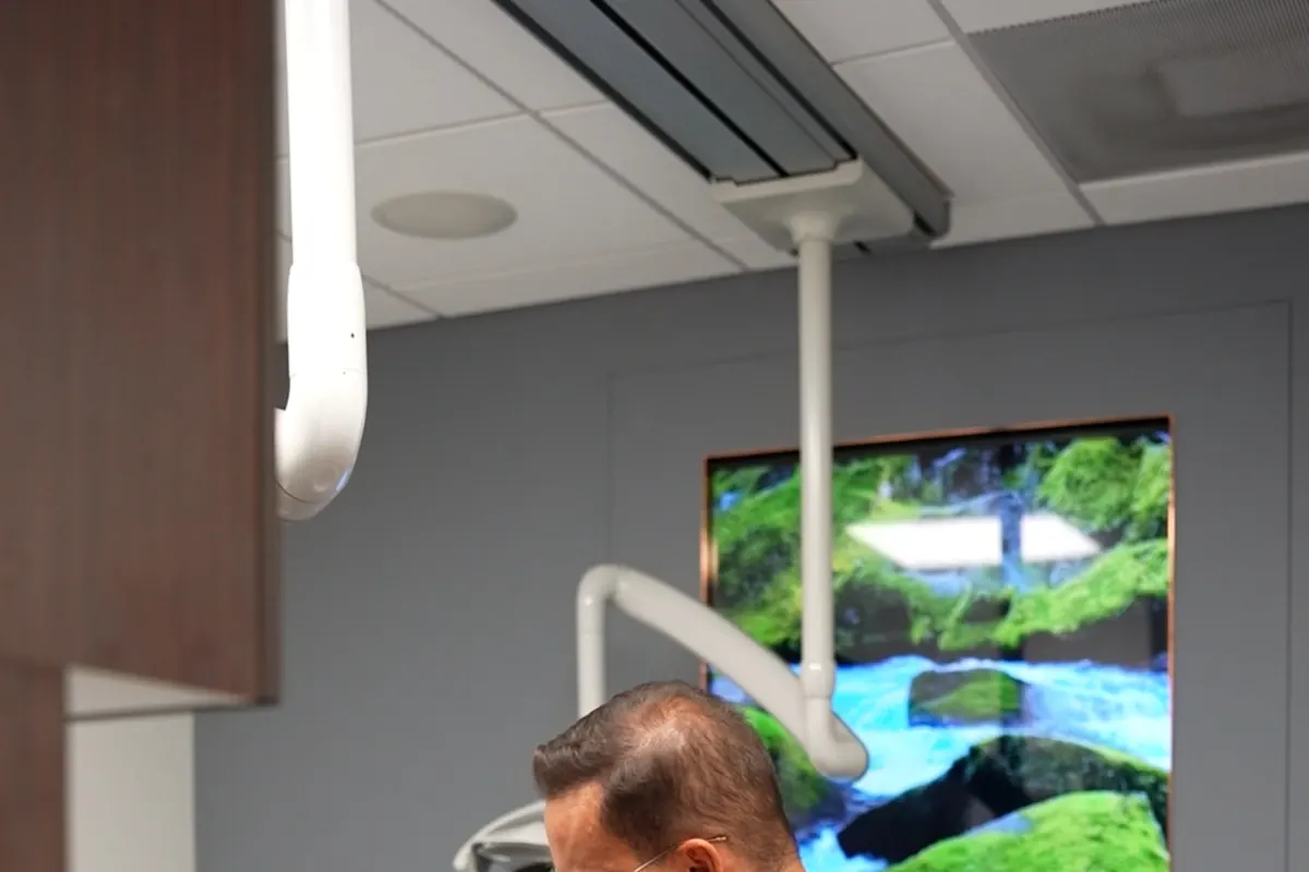 Laser treatment underway in a VIKARA operatory