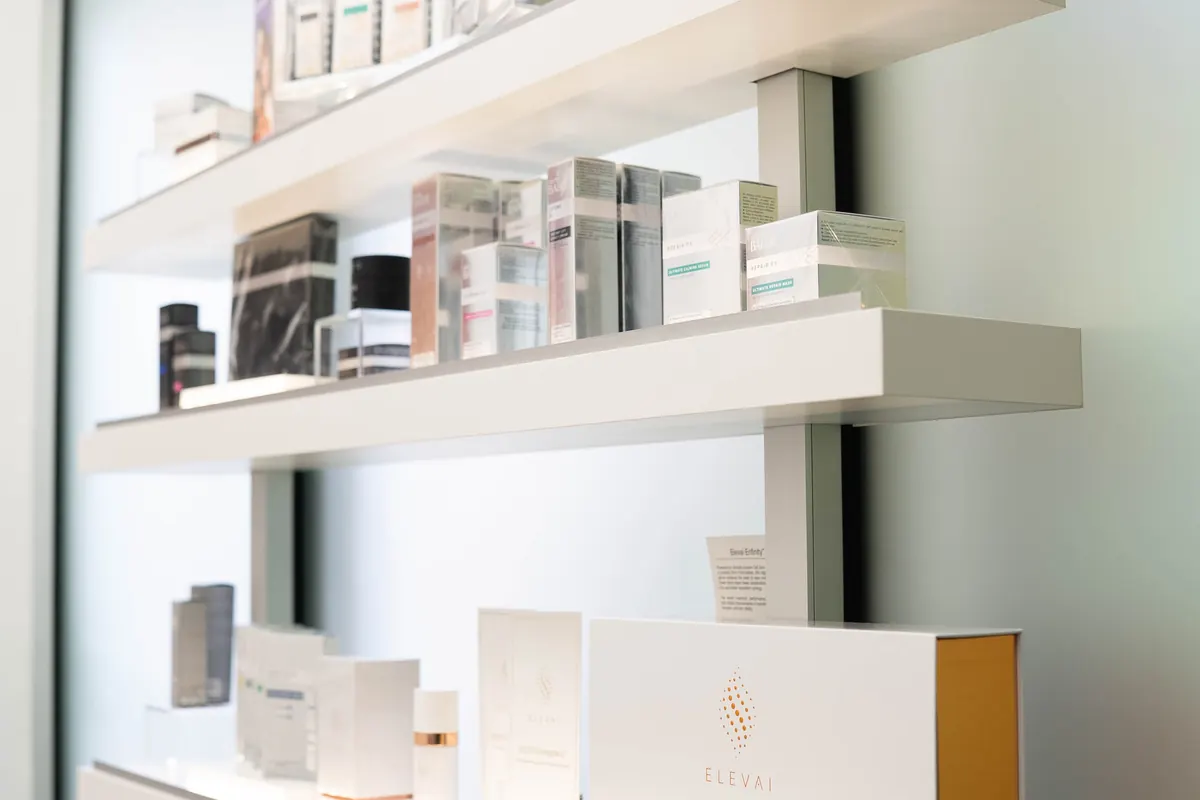 Medical grade skincare on the shelves at VIKARA Esthetics