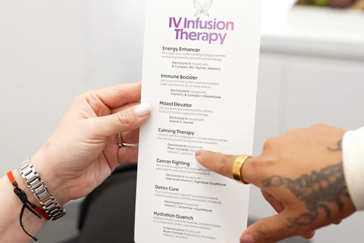 VIKARA's IV infusion therapy menu
