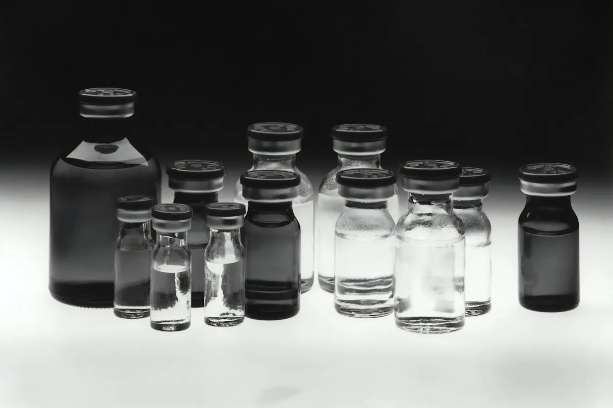 A row of prepared treatment vials