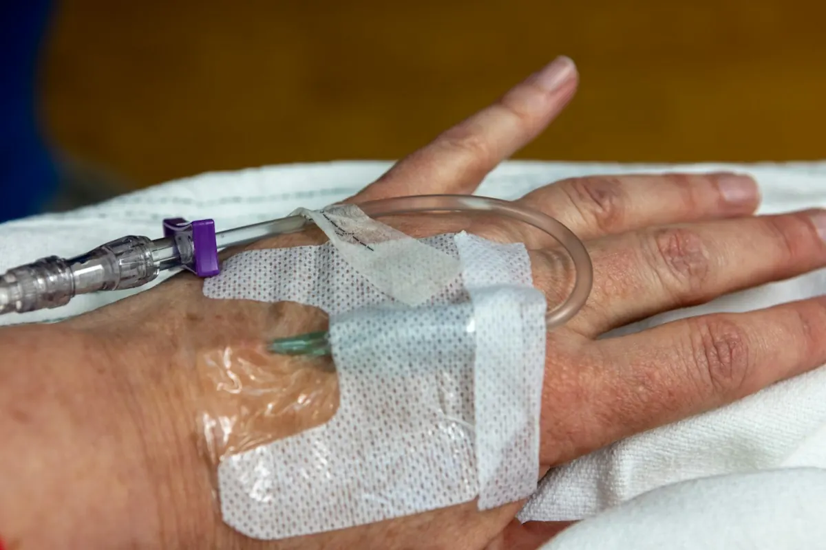 An infusion running during a wellness session