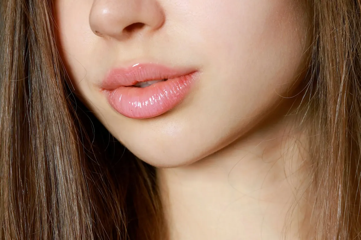 A close view of natural, well defined lips