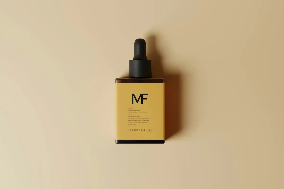 A compounded therapy bottle on a warm background