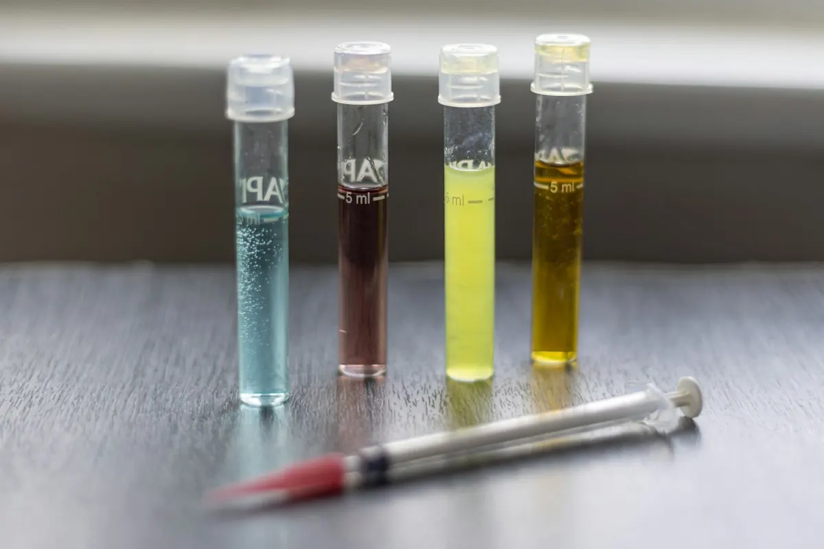 Laboratory tubes prepared for analysis