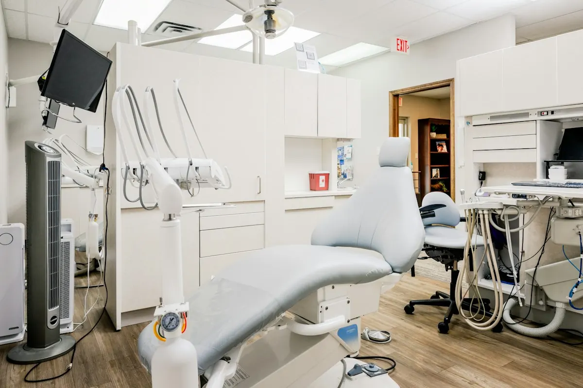 A treatment room equipped for laser therapy