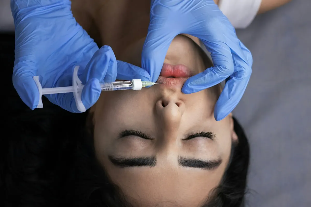 A therapeutic injection placed across the forehead